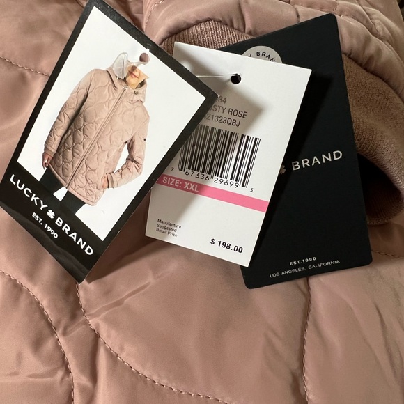 Lucky Brand Hooded Dusty Rose Quilted Puffer Coat - Picture 10 of 10